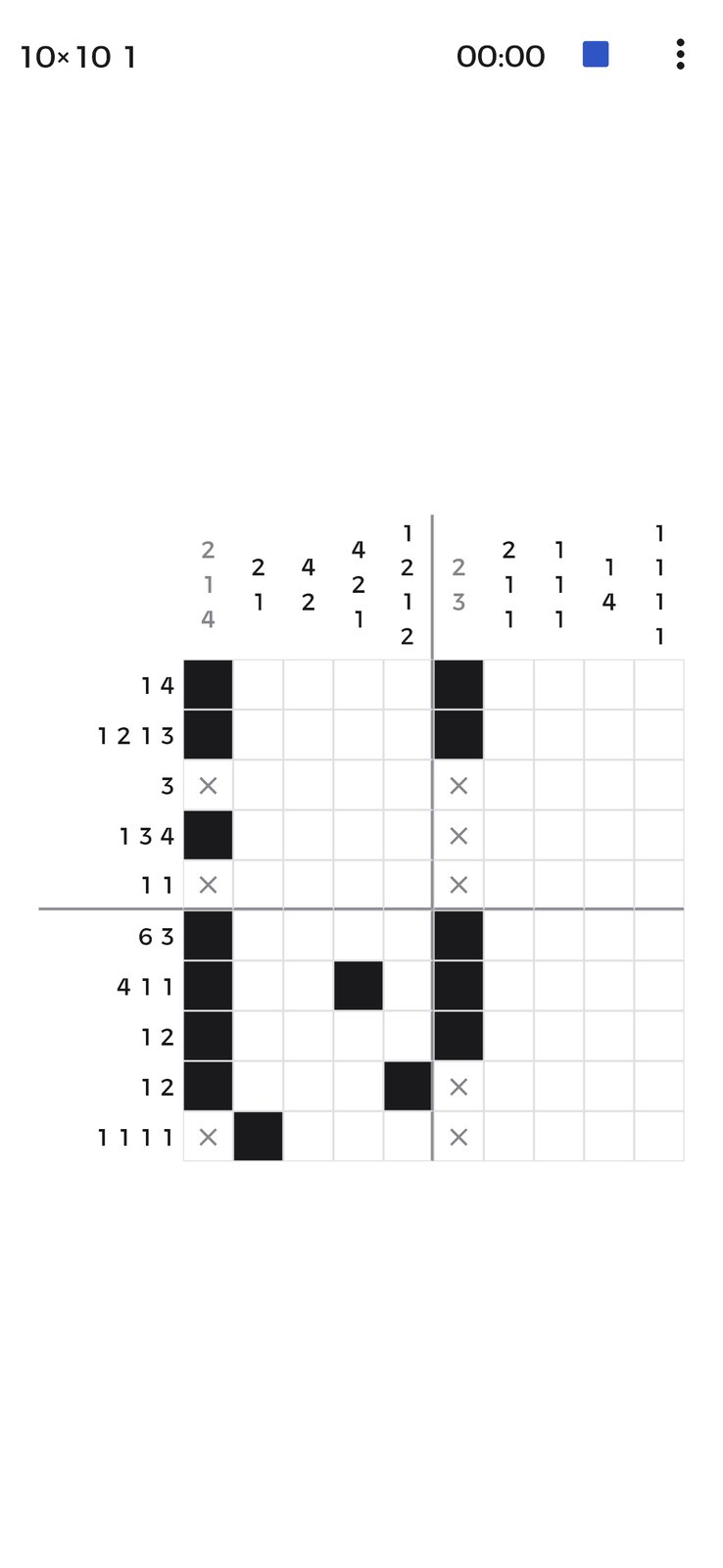 Nonogram — line-solvable to completion
