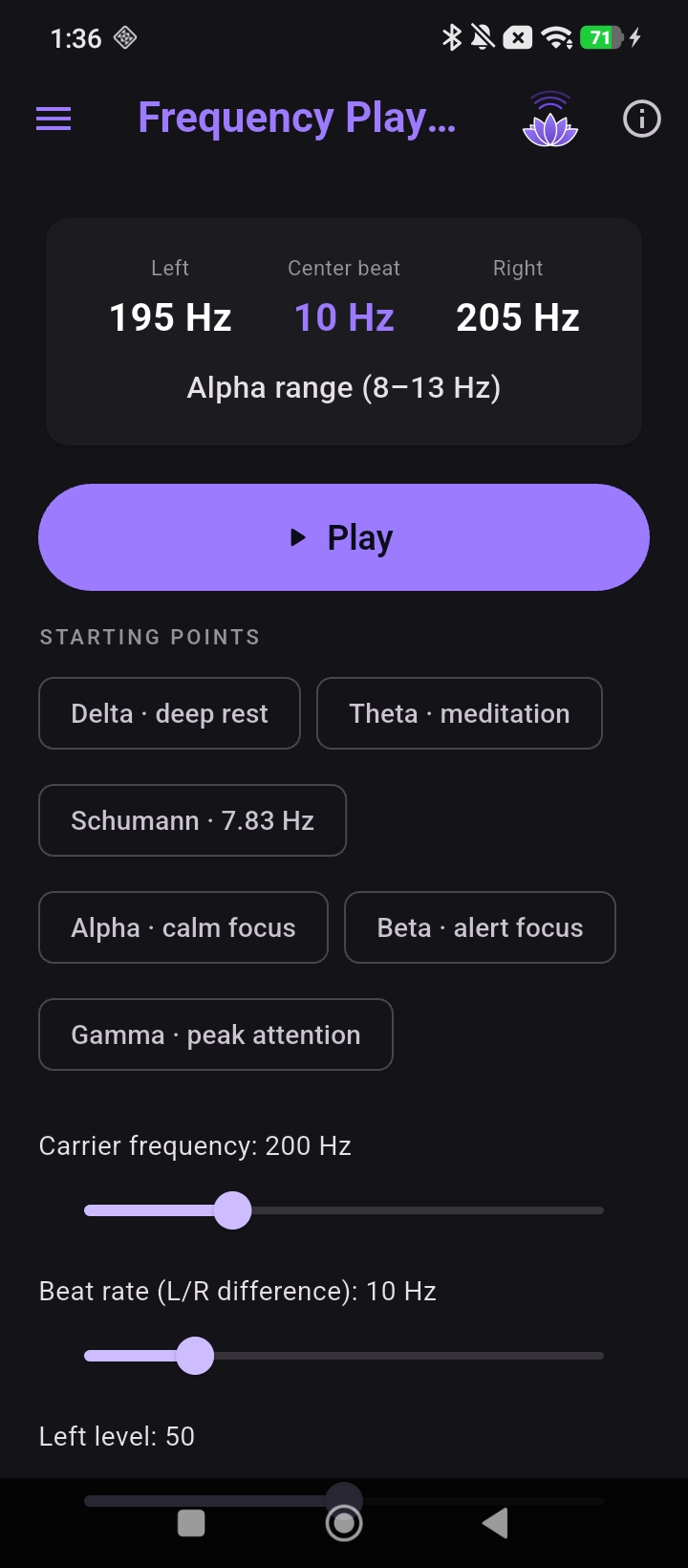 Frequency Tuner — dial in binaural tones