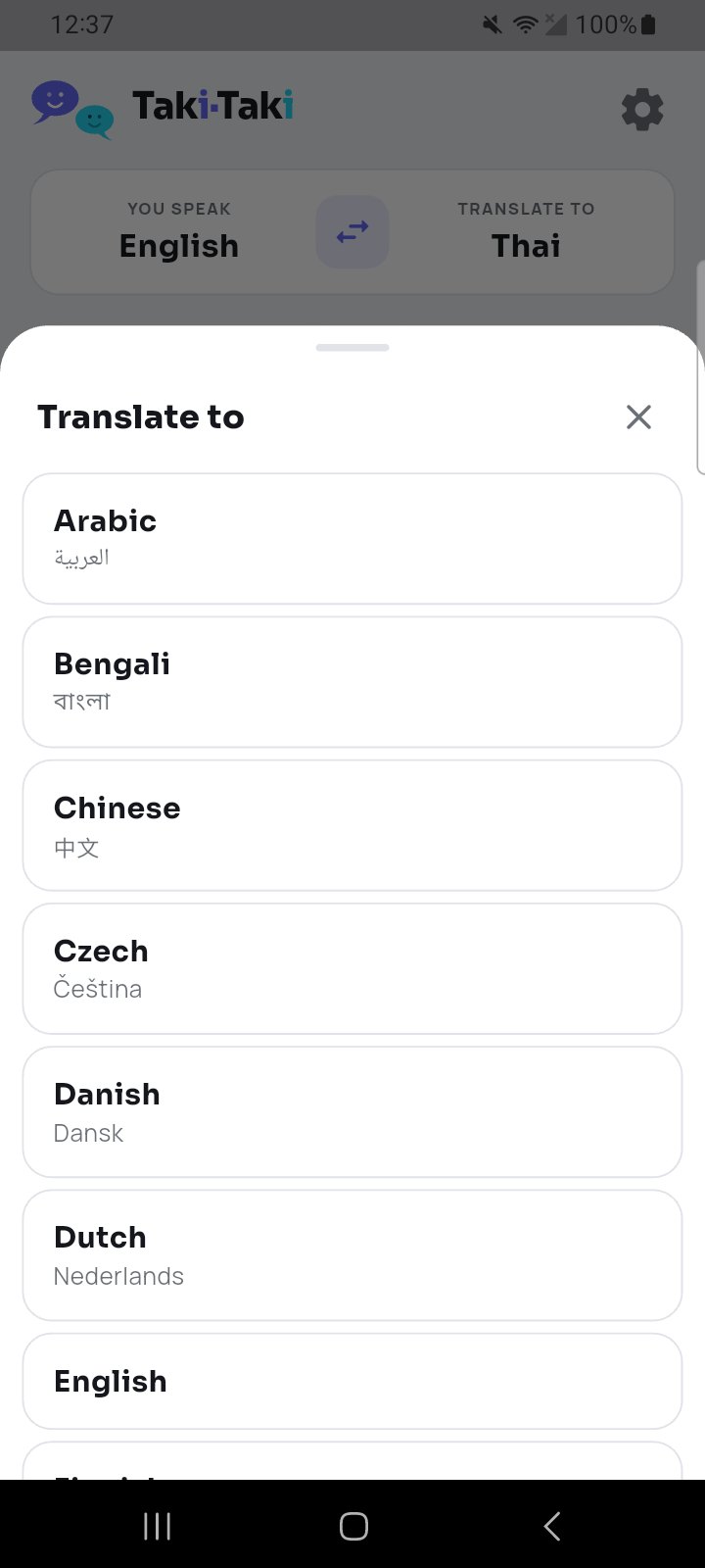 Pick from 37 languages, in their own scripts