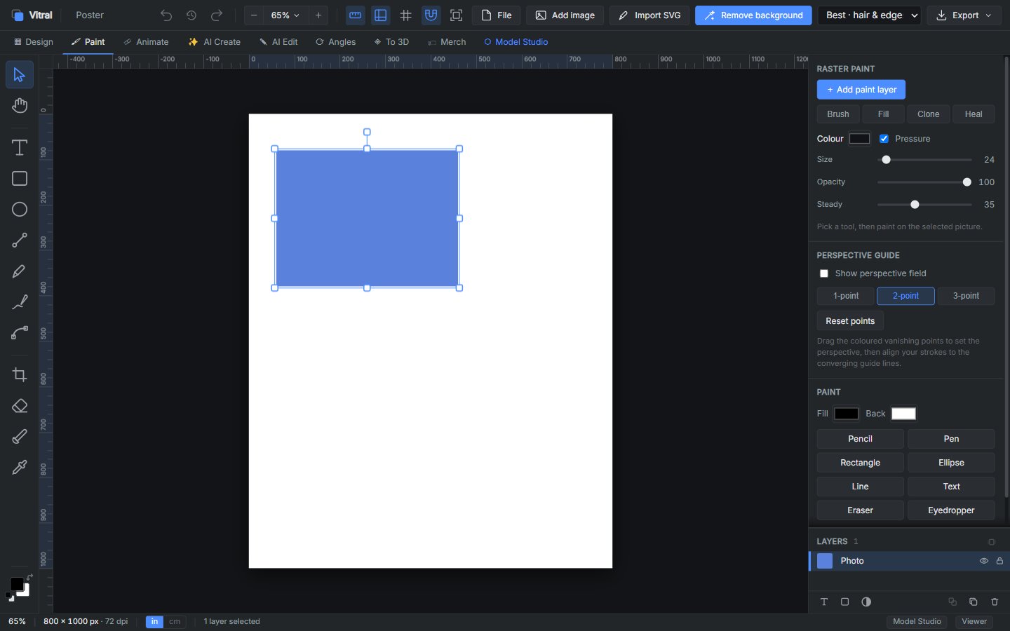 Paint — brush, fill, clone and heal on the selected picture