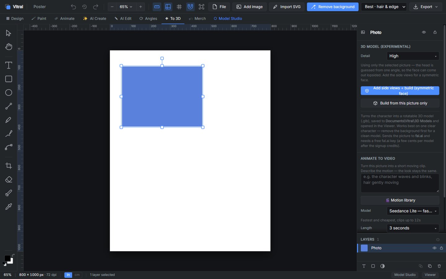 To 3D — turn a picture into a rotatable model
