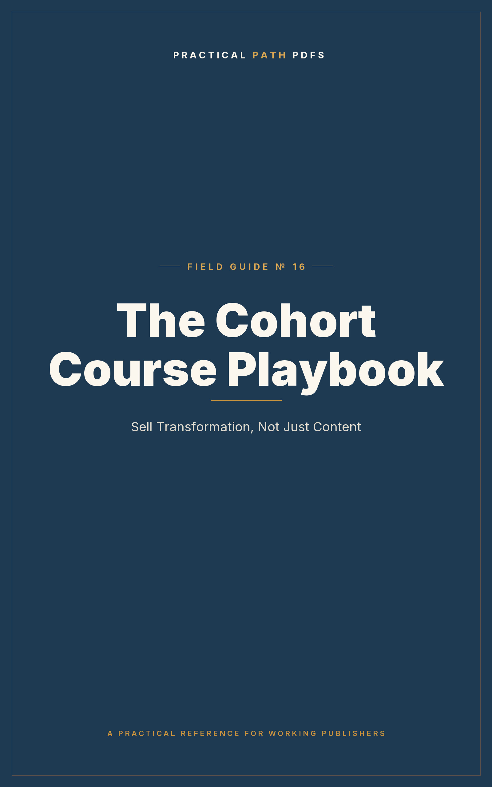 Cover of The Cohort Course Playbook