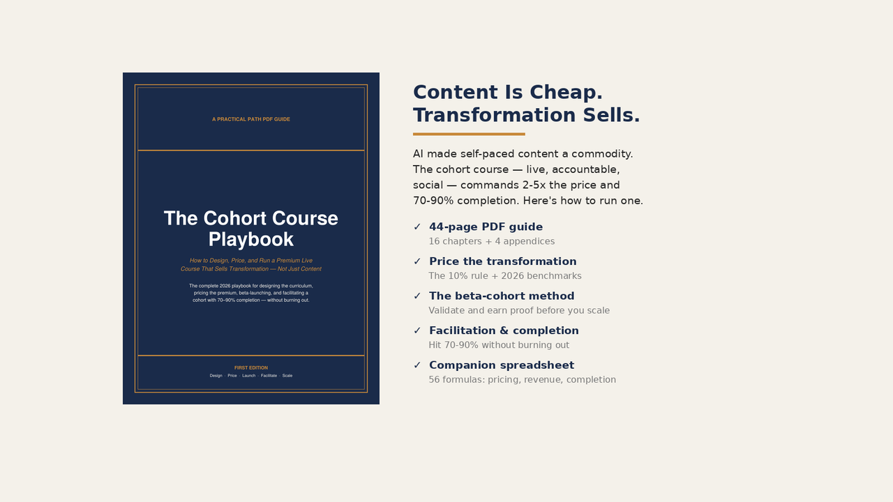 Cover of The Cohort Course Playbook