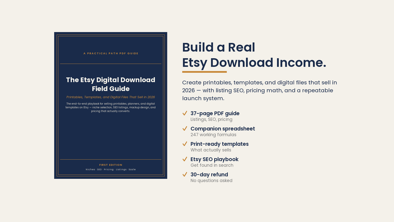 Cover of The Etsy Digital Download Field Guide
